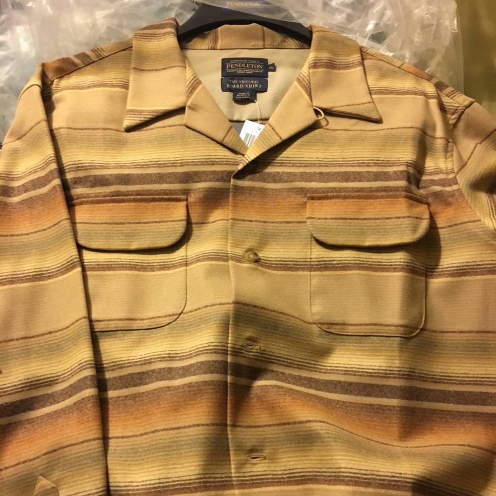 Brown on Tan wool Pendleton boardshirt